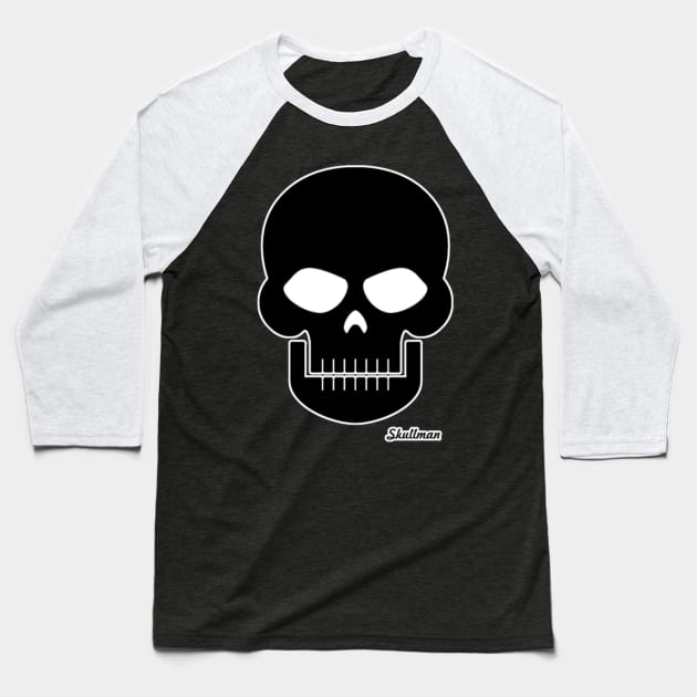 Niche Skull Island Mod Art  Black Skull Baseball T-Shirt by LailaLittlerwm